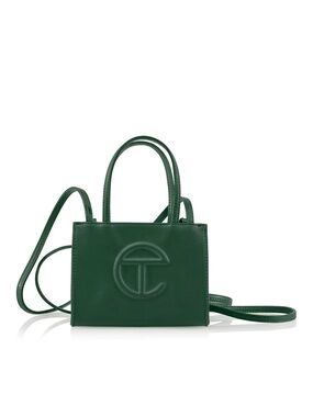 TEFLAR Small Shopping Bag Dark Olive Iconic Everyday Embossed Logo *Marks